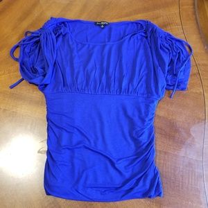 Green Envelope ruched split sleeve top sz M